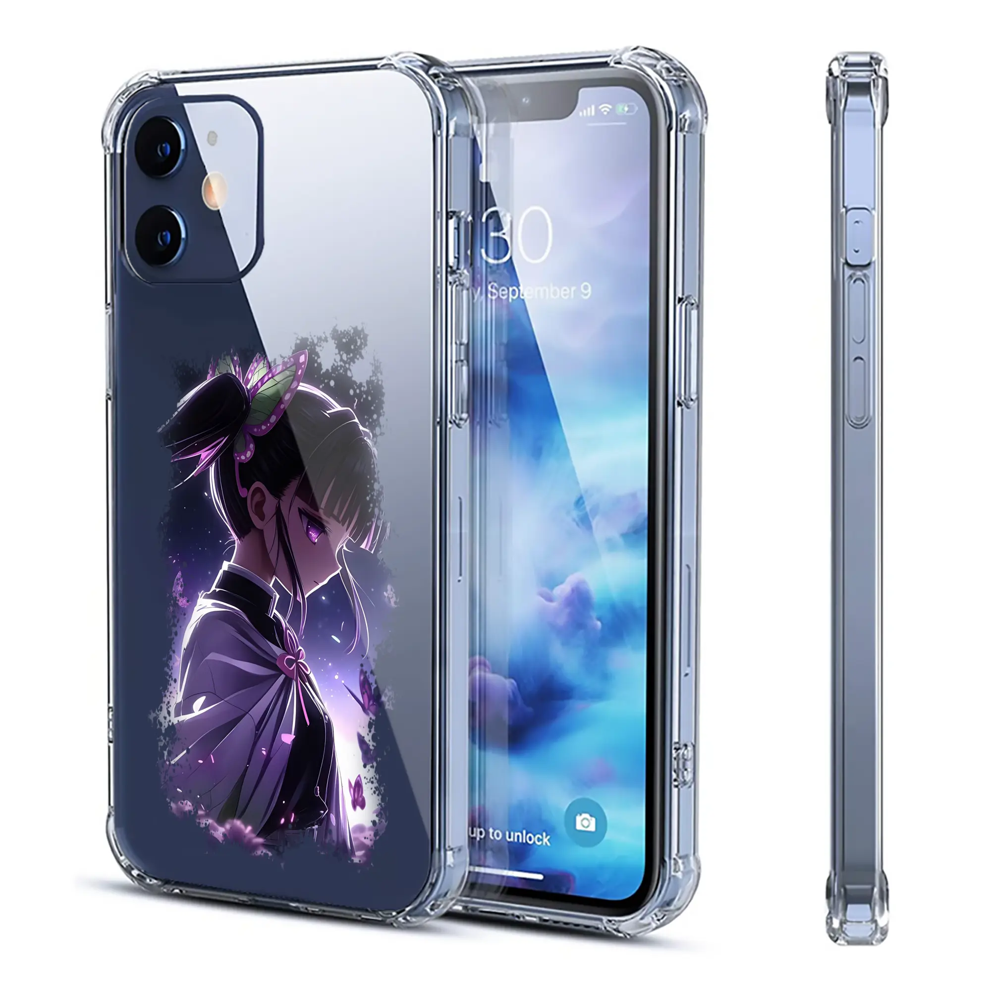 鬼滅の刃 グッズ,栗花落 カナヲ - IPhone 12シリーズ対応 ・ 透明スマホケース ・ クリアソフトケース ・ TPU素材 ・ 耐衝撃 ・ 高密着 ・ 防汚 防指紋 ・ 簡単着脱